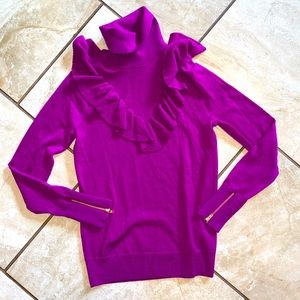 J Crew Tippi Ruffle Sweater w zippers XXS/00